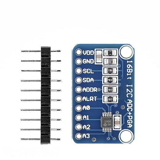 Compatible with ADS1115 ADC Module 16 bit 4 Channels. Compatible with Arduino and Raspberry Pi