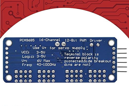 PCA9685 16 Channel 12 Bit PWM Servo Driver Compatible with Arduino and Raspberry Pi